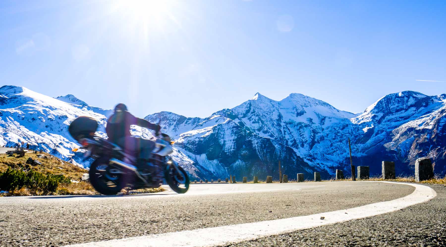 riding a motorcycle during the cold winter months