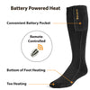anseris electric foot warmer is battery powered, remote controlled with toe heating and heating on the bottom of the foot to keep your feet warm 
