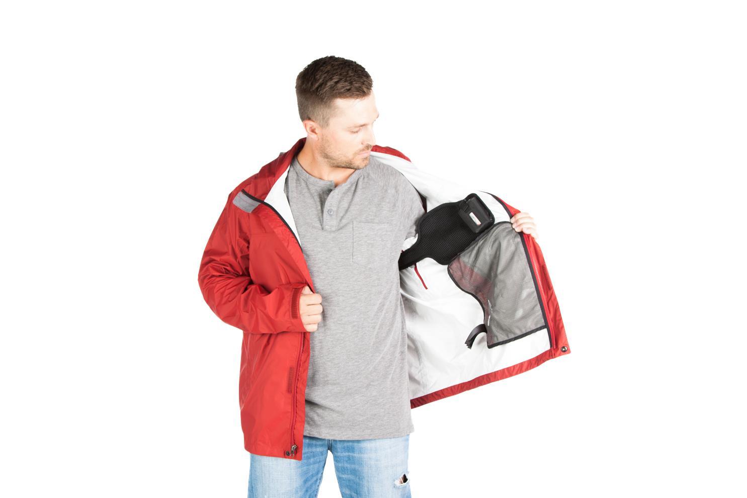 Torch Coat Heater in Men&#39;s North Face jacket transformed into a battery operated heated jacket