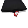 a small battery fits in a hidden pocket in the heated bleacher seat cushion and powers the heating pad for hours